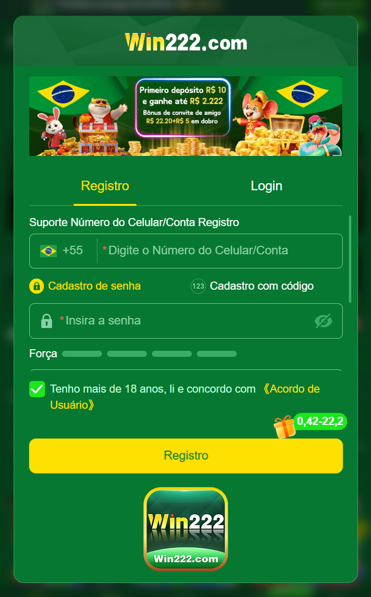 Cadastro profissional e profissional na win222.com